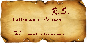 Reitenbach Sándor névjegykártya